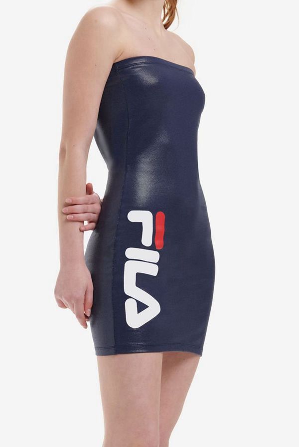 Fila Fran Bandeau Bodycon Women's Dresses - Navy/White/Red,NZ 617-64985